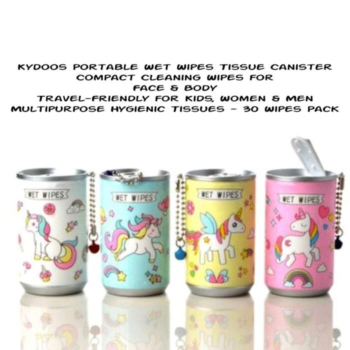 Portable Wet Wipes Tissue Canister _ Compact Cleaning Wipes for Face & Body _ Travel-Friendly for Kids, Women & Men _ Multipurpose Hygienic Tissues - 30 Wipes Pack