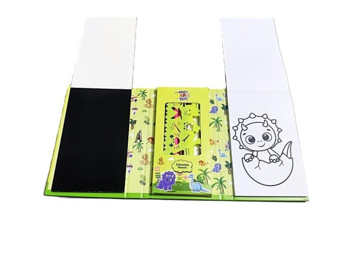 Kydoos Kids Dinosaur Coloring Book Set with 8 Double-Sided Pencils
